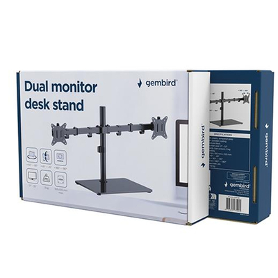 Product Βάση Monitor Gembird Dual Desk Stand (Rotate, Tilt, Swivel), 17'-32' Max Vesa 100X100 base image