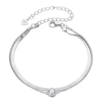 Product Βραχιόλι Bamoer Msb022 με Μοϊσσανίτη, Ασήμι 925, Ασημί base image