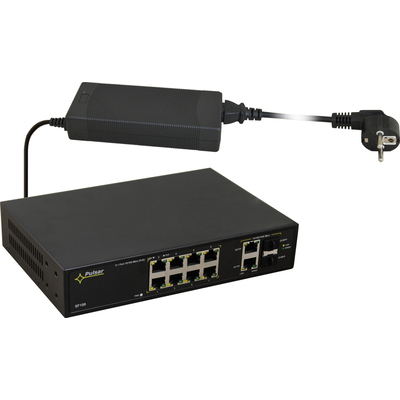 Product Network Switch PULSAR SF108 Managed Fast Ethernet (10/100) (PoE) Black base image