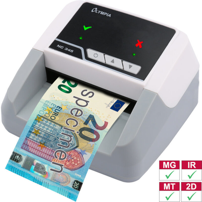 Product Ανιχνευτής πλαστών χαρτονομισμάτων Olympia NC 345 με 4 αισθητήρες base image