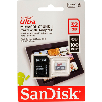 Product Κάρτα Μνήμης microSDHC 32GB SanDisk Ultra Lite Ad. SDSQUNR-032G-GN6TA base image