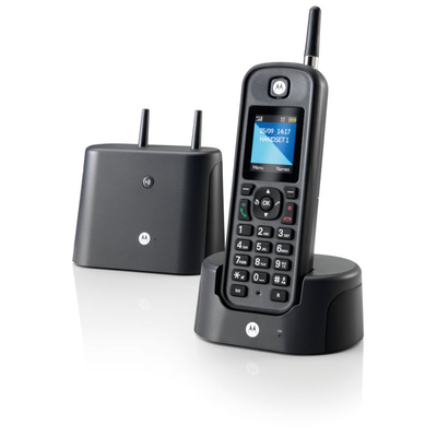 Product Ασύρματο Τηλέφωνο Motorola O201 Black Gr (Ελληνικό Μενού) Αδιάβροχο Με Εμβέλεια Έως Και 1 Km base image