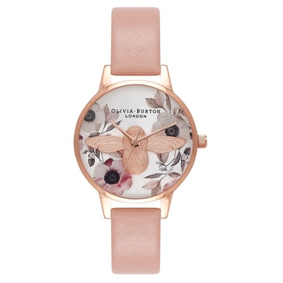 Product Γυναικείο Ρολόι Olivia Burton Ob16Am101 (30mm) Δερμάτινο Λουράκι Ροζ base image