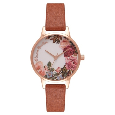 Product Γυναικείο Ρολόι Olivia Burton Ob16Er05 (30M) Δερμάτινο Λουράκι Καφέ base image