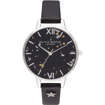 Product Γυναικείο Ρολόι Olivia Burton Ob16Gd13 (34mm) Δερμάτινο Λουράκι Μαύρο base image