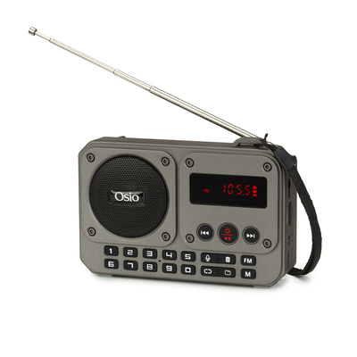 Product Φορητό Ραδιόφωνο Οsio OPR-3020 Γκρι ψηφιακό με Bluetooth, AUX, USB, FM, κάρτα TF, REC-5W base image