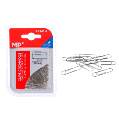 Product Μεταλλικοί Συνδετήρες Mp Pa342-1 28mm 100τμχ Ασημί base image