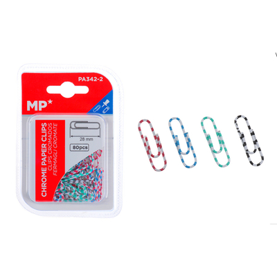Product Πλαστικοποιημένοι Συνδετήρες Mp Pa342-2 28mm 80τμχ Χρωματιστοί base image