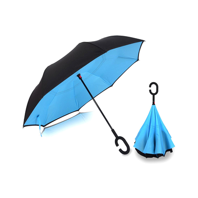 Product Ομπρέλα Kazbrella αντίστροφης δίπλωσης, λαβή σχήματος C, με θήκη, μπλε base image