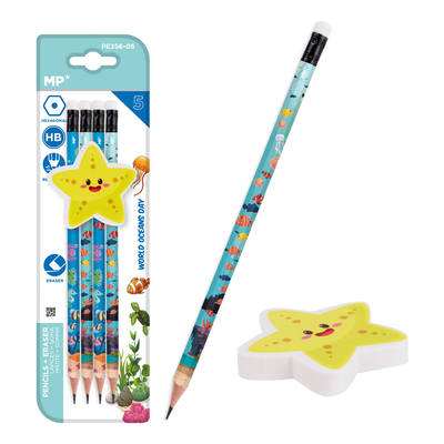 Product Σετ Ξύλινα Μολύβια MP & Γόμα World Oceans Day Ppe356-05, Εξάγωνα, Hb, 5Τμχ base image