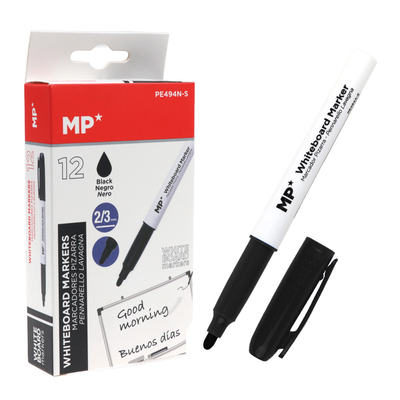 Product Μαρκαδόρος Ασπροπίνακα Mp Pe494n-S Πάχος Μύτης 2-3mm Μαύρος 12τμχ base image