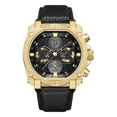 Product Ανδρικό Ρολόι Police Pewjf2226801 (45,4mm) Δερμάτινο Λουράκι Μαύρο base image