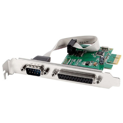 Product Controller Gembird COM SERIAL PORT+LPT PORT PCIe ADD-ON EXTRA LOW-PROFILE base image