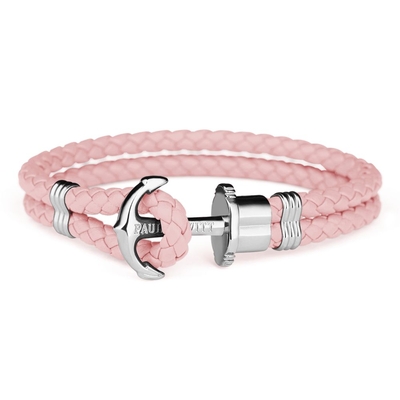 Product Βραχιόλι Unisex Paul Hewitt Phphlsaxxxl (20,5cm) Δερμάτινο Pink With Silver base image