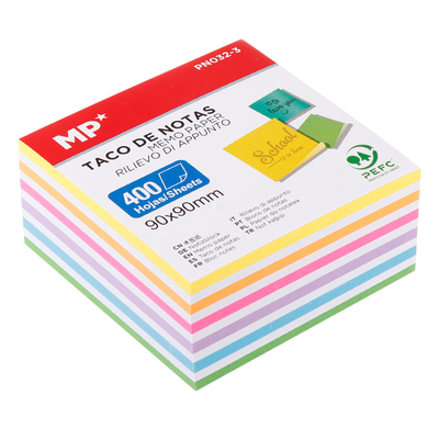 Product Χαρτάκια Σημειώσεων Mp Pn032-3 90x90mm 400τμχ Χρωματιστά base image