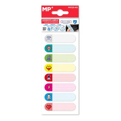 Product Αυτοκόλλητες Ετικέτες Mp Pn125-65 Αδιάβροχες 1.5x6cm 8 Σχέδια 16τμχ base image
