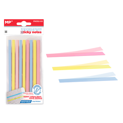 Product Αυτοκόλλητα Χαρτάκια Σημειώσεων MP PN352-02, διάφανα, 140x6mm, 225τμχ base image