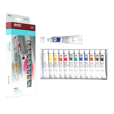 Product Ακρυλικά Χρώματα Mp Ακουαρέλας Pp173 12 Χρώματα 12x 12ml base image