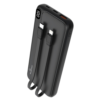 Product Powerbank Powertech με καλώδια και οθόνη PT-1063 10000mAh, 22.5W, μαύρο base image