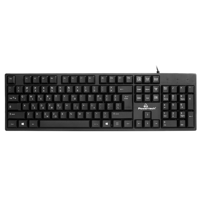 Product Πληκτρολόγιο Ενσύρματο Powertech PT-1074, 1.35m, EN/GR, μαύρο base image