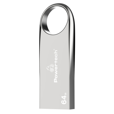 Product USB Flash 64GB Powertech Drive PT-1122, USB 2.0, ασημί base image