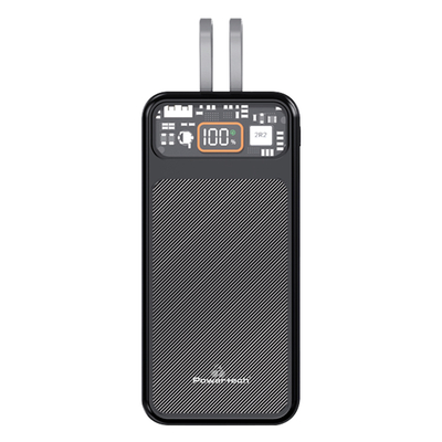Product Powerbank Powertech με καλώδια και οθόνη PT-1135 10000mAh, 22.5W, μαύρο base image