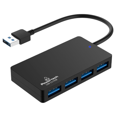 Product USB Hub Powertech USB Hub PT-1145, 4x θυρών, 5Gbps, USB σύνδεση, μαύρο base image