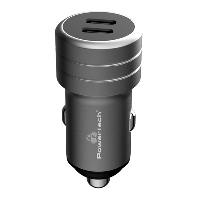 Product Φορτιστής Αυτοκινήτου Powertech PT-1149, 2x USB-C, 100W PD, γκρι base image