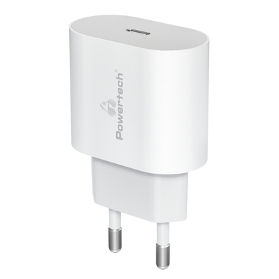 Product Φορτιστής Πρίζας Powertech PT-1150, USB-C, 12W, λευκός base image