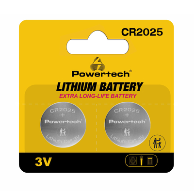 Product Μπαταρίες Λιθίου Powertech PT-1212 Cr2025 3V 2τμχ base image
