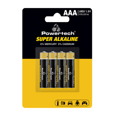 Product Αλκαλικές Μπαταρίες Powertech Super Alkaline PT-1213, Aaa, 1.5V, 4τμχ base image