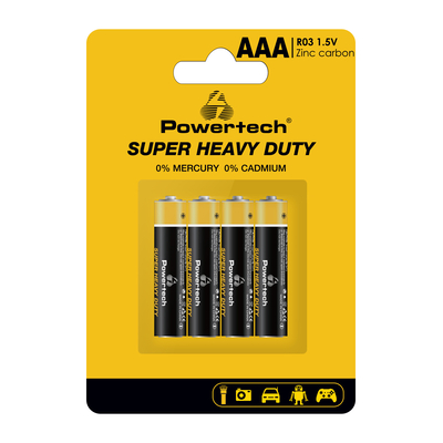 Product Μπαταρία Zinc Powertech Carbon Super Heavy Duty PT-1218, Aaa 1.5V, 4τμχ base image