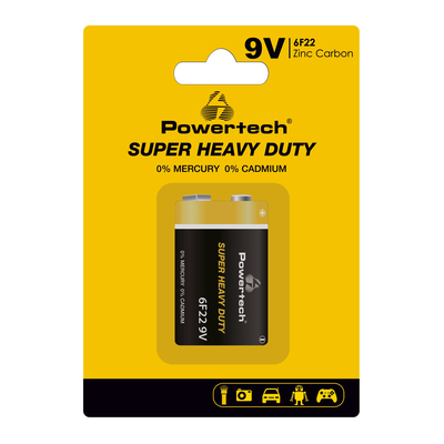Product Μπαταρία Zinc Powertech Carbon Super Heavy Duty PT-1220, 9V, 1τμχ base image
