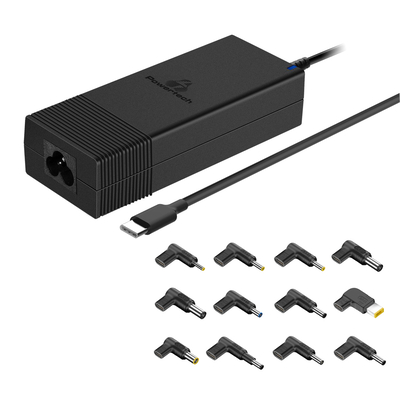 Product Φορτιστής Laptop 90W Powertech PT-1256 με 12 Βύσματα, USB-C Pd, Μαύρος base image