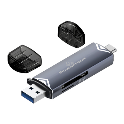Product Card Reader Powertech PT-1343 για SD & micro SD, USB 3.2, 5Gbps, γκρι base image
