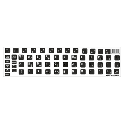 Product Αυτοκόλλητα Πληκτρολογίου Powertech PT-1419 με ελληνικούς & αγγλικούς χαρακτήρες, Μαύρο base image