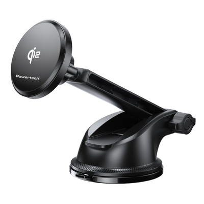 Product Βάση Smartphone Αυτοκινήτου Powertech Ασύρματος Φορτιστής Pt-1492, Qi2, 15W, Μαύρος base image