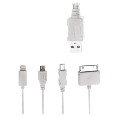 Product Καλώδιο USB Powertech 4 in 1 PT-214, 1m, λευκό base image