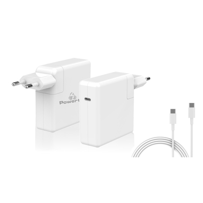 Product Φορτιστής Laptop 61W Powertech PT-704 για Apple, USB Type-C PD, λευκό base image