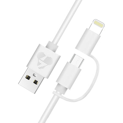 Product Καλώδιο USB Powertech σε Micro/Lightning PT-707, MFi, 12W, 1m, λευκό base image