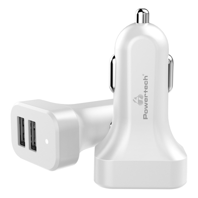 Product Φορτιστής Αυτοκινήτου Powertech PT-799, 2x USB, 2.1A, λευκός base image