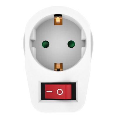 Product Aντάπτορας ρεύματος Powertech PT-811, 1x schuko, 16A, λευκός base image