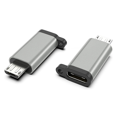 Product Αντάπτορας USB Powertech Micro αρσενικό σε USB-C θηλυκό PTH-065, ασημί base image