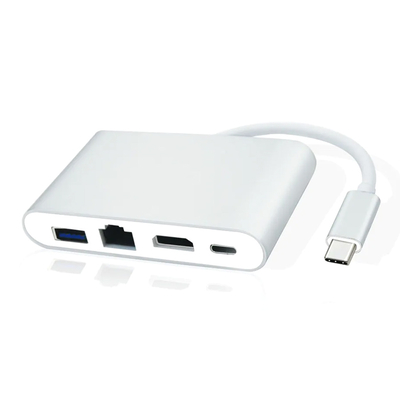 Product USB Hub Powertech Type-C PTH-085, HDMI/RJ45/USB/Type-C PD θύρες, γκρι base image