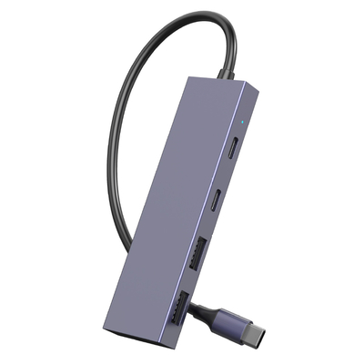 Product USB Hub Powertech USB Hub PTH-110, 4x θυρών, 10Gbps, USB-C σύνδεση, γκρι base image