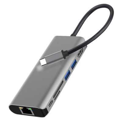 Product Docking Station Powertech PTH-112, 7 θυρών, USB-C σύνδεση, 100W PD, γκρι base image