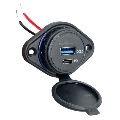 Product Πρίζα Σκάφους Powertech Πρίζα USB & Οχήματα Ptl-007, USB & USB-C, 36W, Ip65 base image
