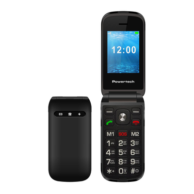 Product Κινητό Powertech Milly Flip, 2.4", Dual Sim, Πλήκτρο Sos, Μαύρο base image