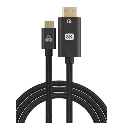 Product Καλώδιo Τροφοδοσίας Powertech Type-C σε DisplayPort PTR-0138, 8K/120Hz, 1m, μαύρο base image