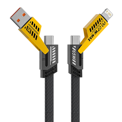 Product Καλώδιο USB Powertech USB-C/Usb σε USB-C/Lightning Ptr-0164, 65W, 480Mbps, 1M, Μαύρο base image